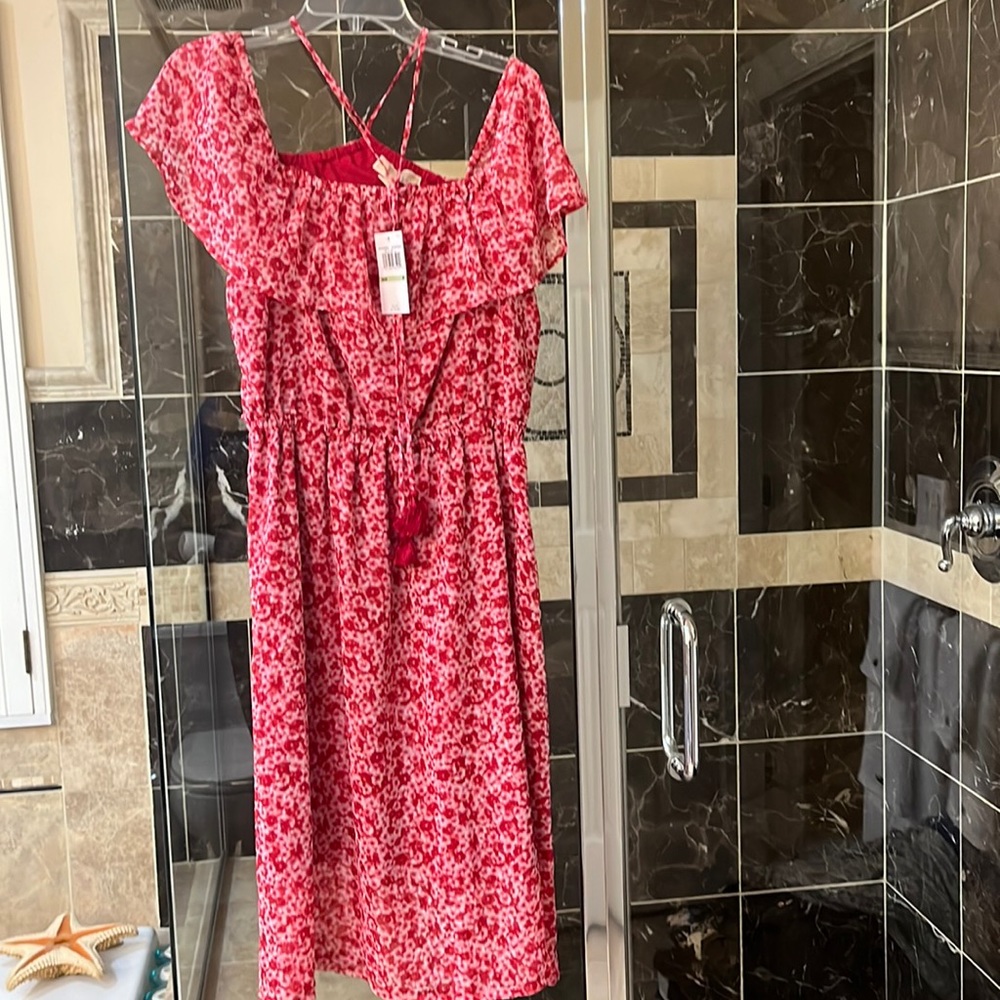 MICHAEL Michael Kors Red Floral Midi Dress